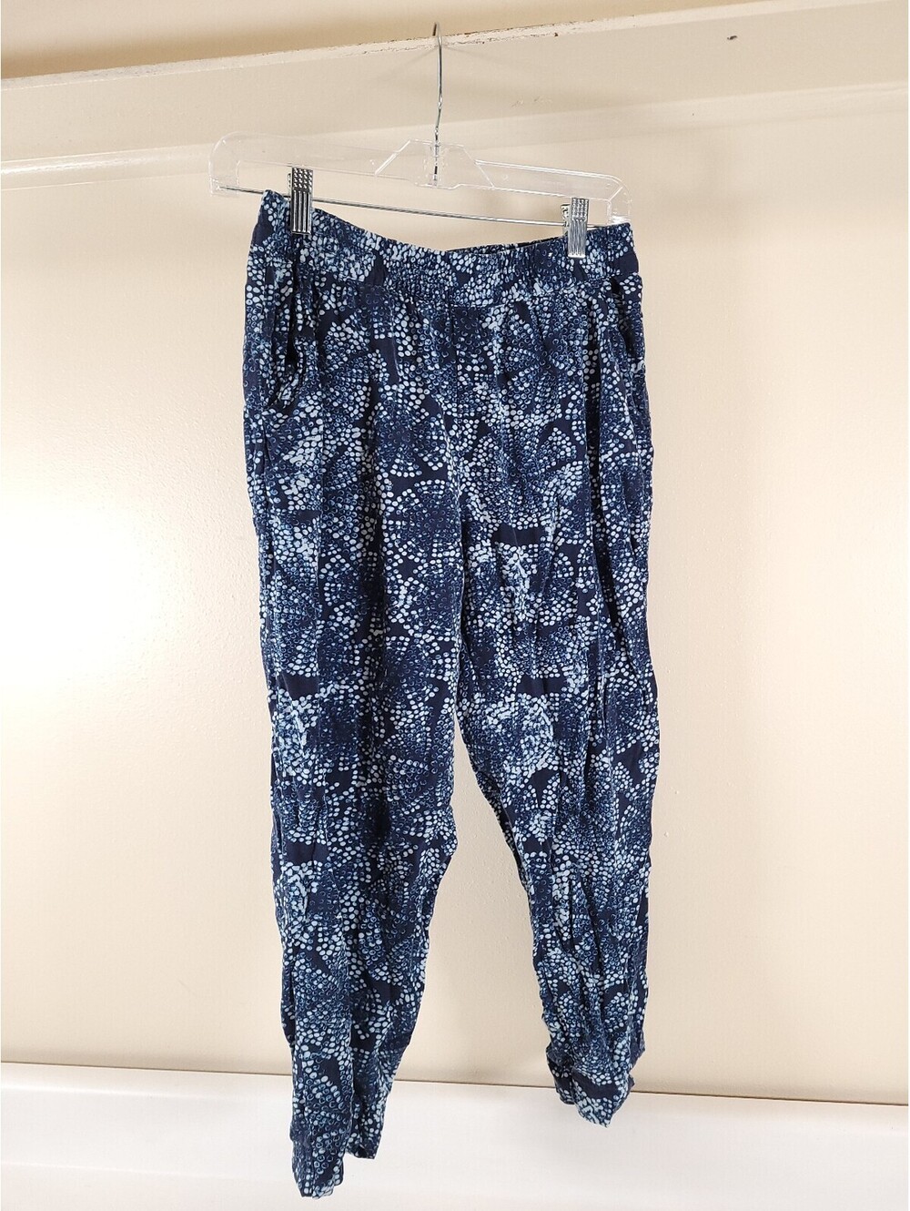 Jessica simpson blue pull on pants womens small patterned easy pants